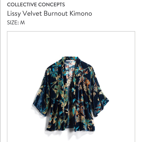 Collective Concepts Sweaters Collective Concepts Velvet Kimono Poshmark